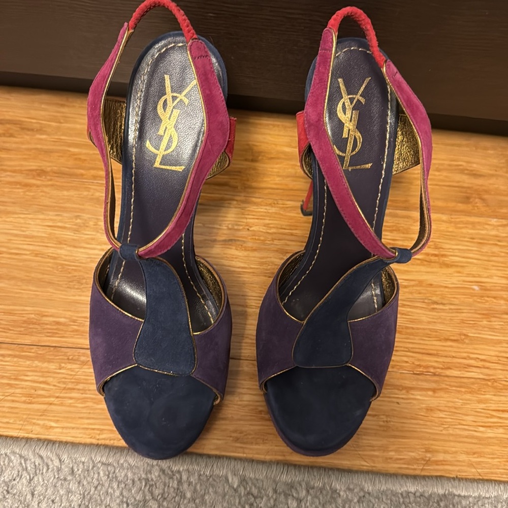 Ysl Tri-Color Suede Tributes - Size 38 - image 3